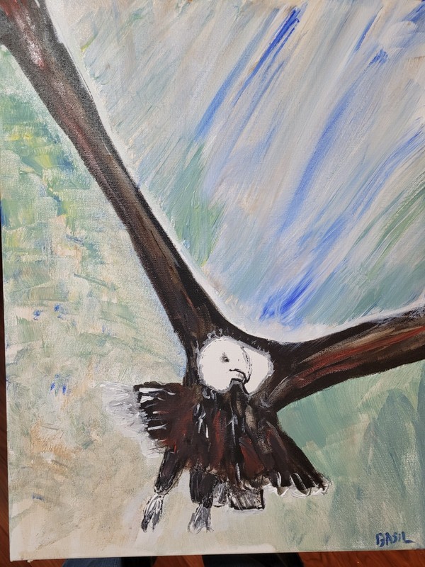 Eagle Swooping Vibrant Abstract Expressionism Canvas Painting gallery