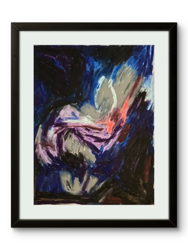Expressive Storm Ultramarine Indigo Abstract Original Art 11×14 on Paper