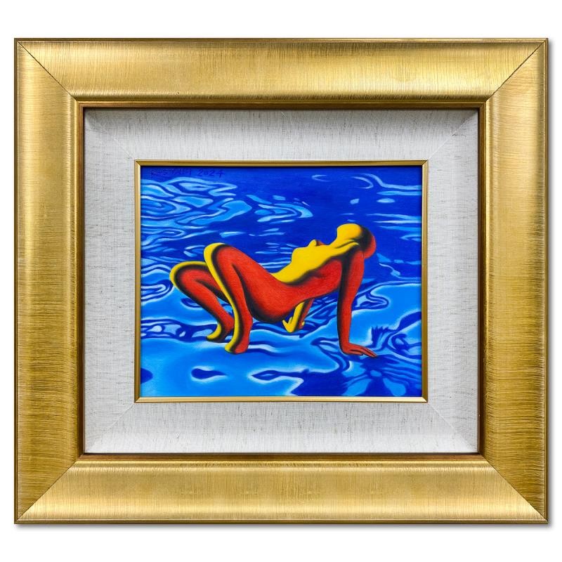 Mark Kostabi «Beyond Belief» Framed Original Painting Canvas Hand Signed Art