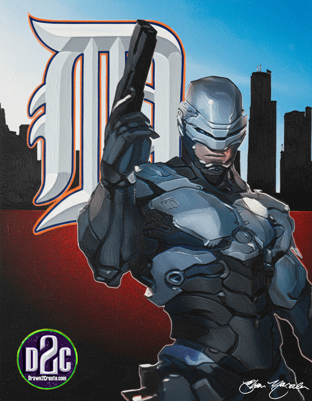 One of a kind Painting/ Robo Cop