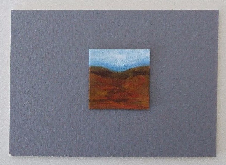 MOUNTAIN RANGE LANDSCAPE Miniature Soft Pastel Painting 1″x1″ Julia Garcia NEW