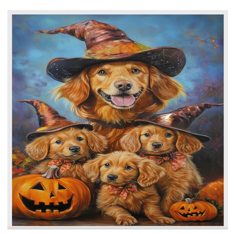 Nova Scotia Retriever Fall Halloween Canvas Art Pumpkins Farmhouse Wall Decor gallery