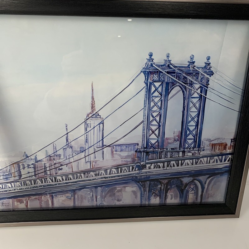 Architecture Art "Manhattan Bridge"  Water Color on Glass Art Atilius Alliance  gallery