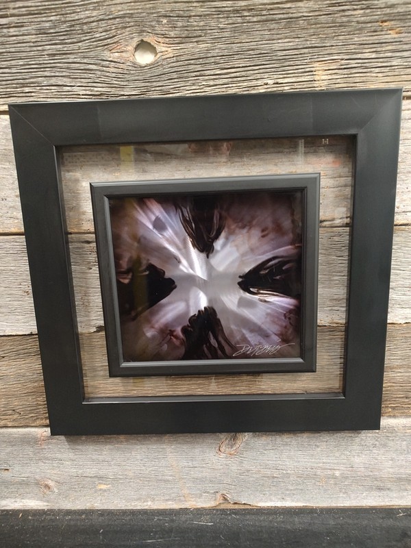 Chris DeRubeis Purple Mini Burst Aluminum Signed Framed Abstract 22×21
