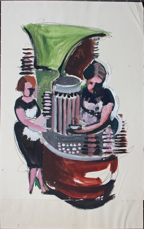 Coffee House Scene Watercolour Mixed Media on Paper Unknown Artist 20th Century gallery