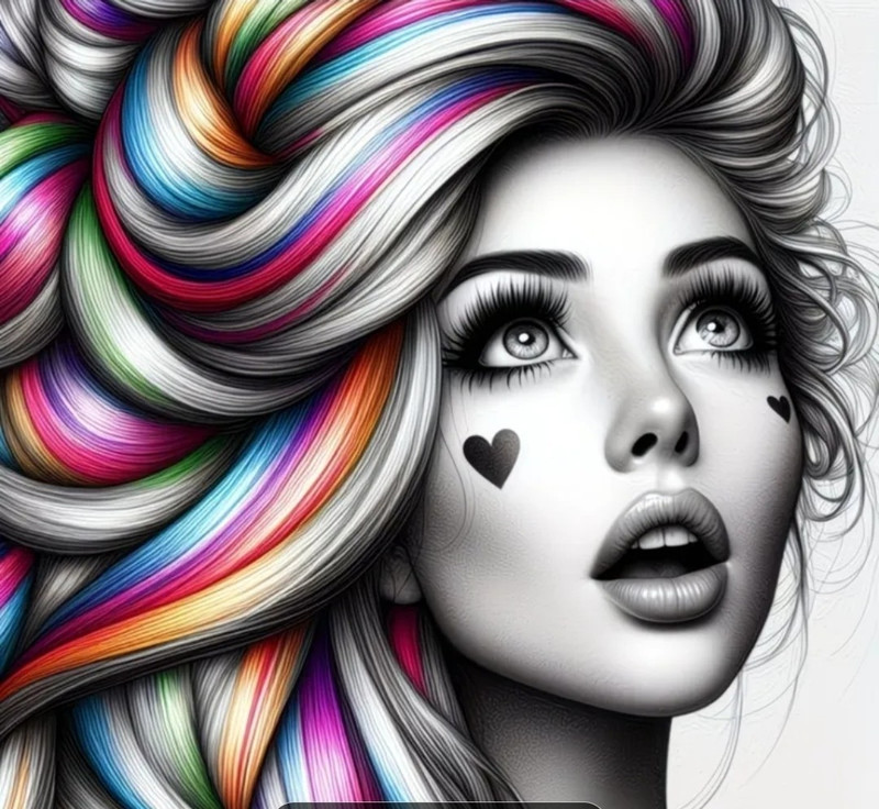 DIY Colorful Abstract Portrait Women Diamond Painting Kit (30×30 cm) A37
