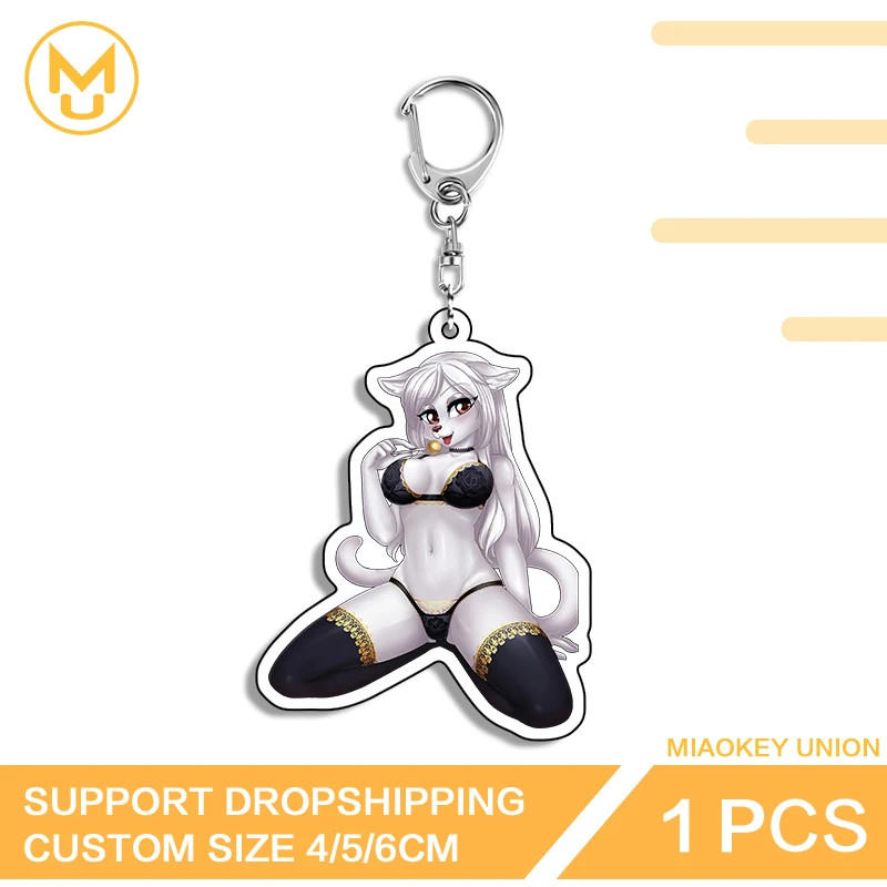 Furry Girl Seductive Bikini Double Sided Acrylic Keychain Cosplay Costumes Props