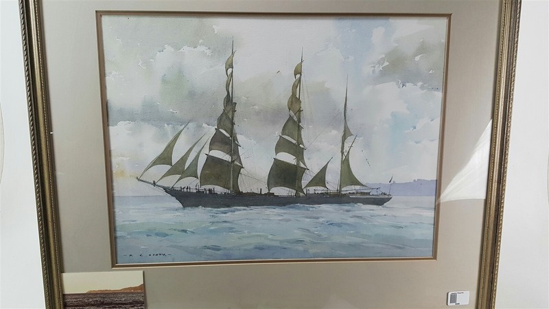 David J Curtis original water color – Ship – Strathdon