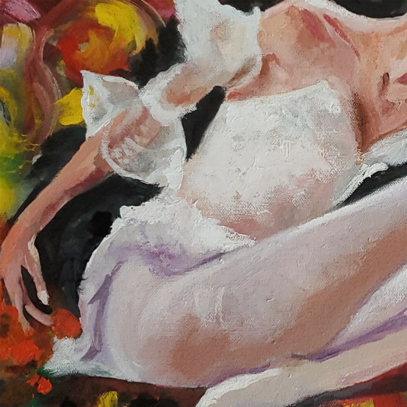 YARY DLUHOS Woman Figure Ballet Dance Music Theater Original Art Oil Painting gallery