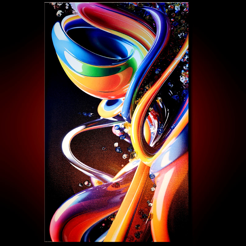 Ready to hang Abstract framed Large Art Painting Home Wall Blue 3D Canvas Modern