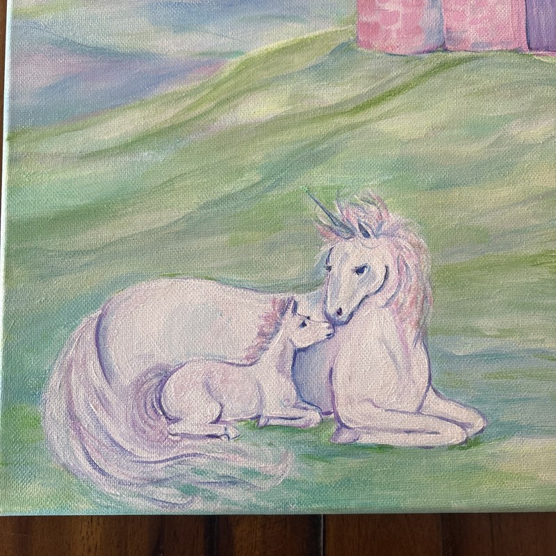 Princess Unicorn Wall Art Hand Painted 18 X 24 gallery