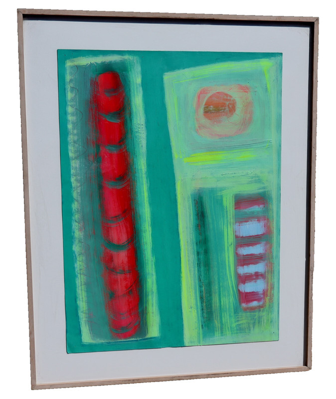 HERB ALPERT Original Abstract Acrylic painting on paper «STEREO» 1991