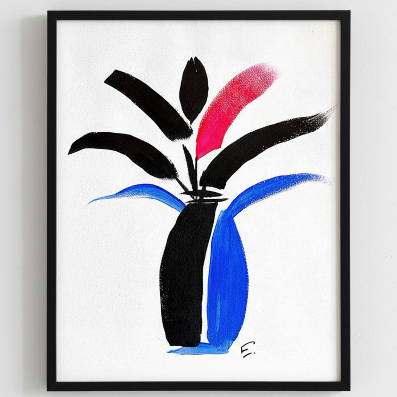 Original Acrylic Zen Painting «Minimalism I» Colorful Modern Art on Paper 11×14