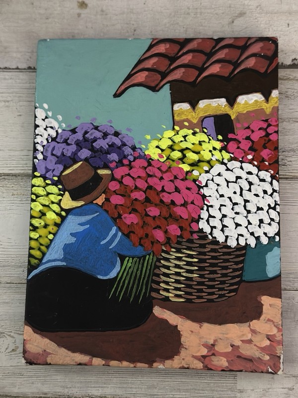 Peruvian Oil Painting on Canvas – 6.5” x 5” – Traditional Folk Art