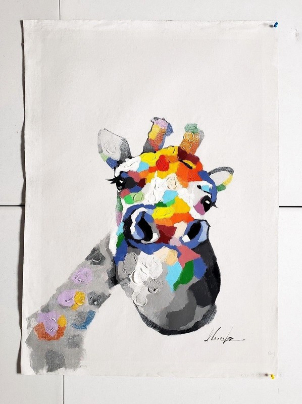 Giraffe - #1, 24x36 Hand painted on Giclee Canvas gallery