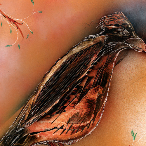 Original Perched Brown and Orange Bird Painting signed by Artist Jason Girard gallery