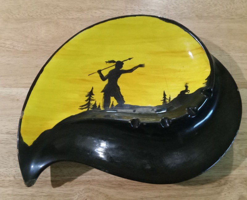 Painting On Ceramic Artist Palette – Signed and Dated 1976 – 11.5″ Long