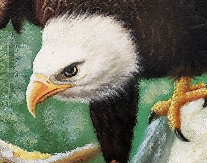 Bold Eagle, 24x36 100% Hand painted Oil Painting on Canvas gallery
