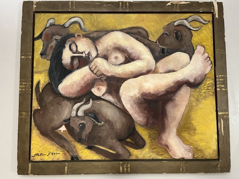 Painting, Mia Dovi, “THE SLEEPING SHEPHERDESS”