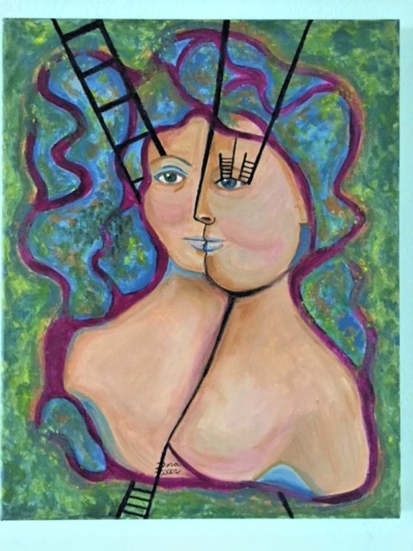 Spiritual Metaphysical Painting Connection To The Cosmos Woman Artist Dora Fiser