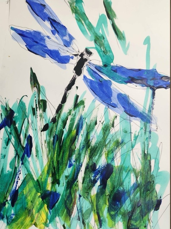 Original Art 14X11 Paper Abstract Colorful Hand Painted