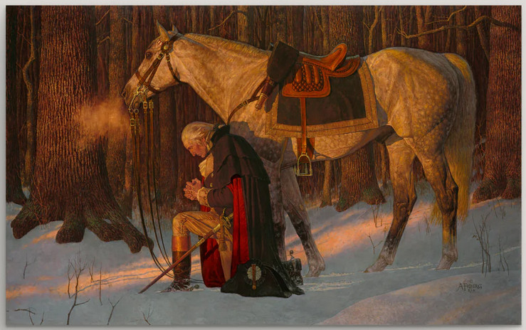 Arnold Friberg PRAYER AT VALLEY FORGE, 19×32 Giclee Canvas, George Washington
