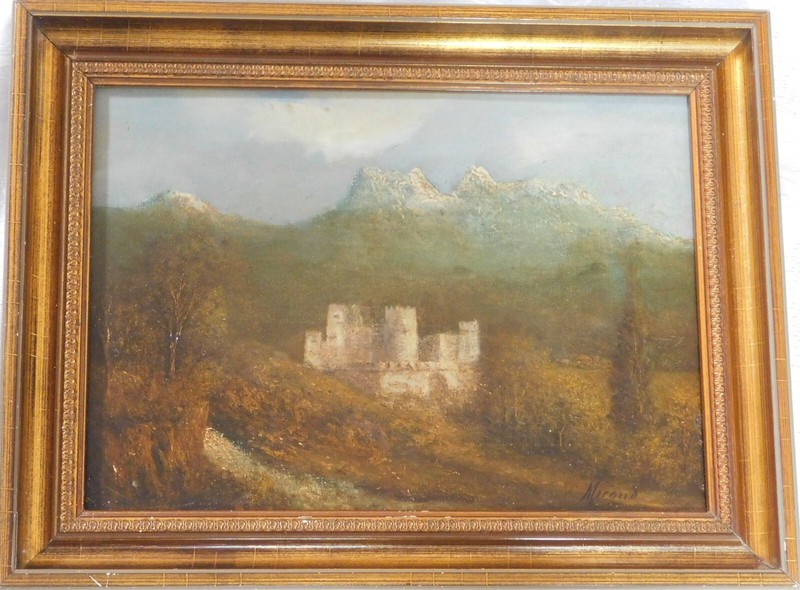 OIL PAINTING «CASTLE RUIN – CASTLE RUIN» AROUND 1880 MIROUD
