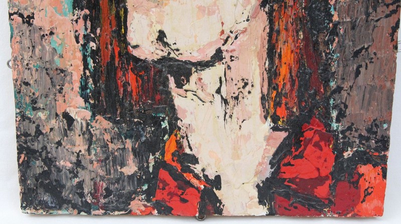 Vintage Impasto Oil Painting 10x17 Cowboy Portrait Caricature Comic gallery