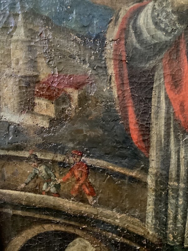 18th Century SPANISH COLONIAL RELIGIOUS PORTRAIT SAINT JOHN NEPOMUCENE Oil gallery