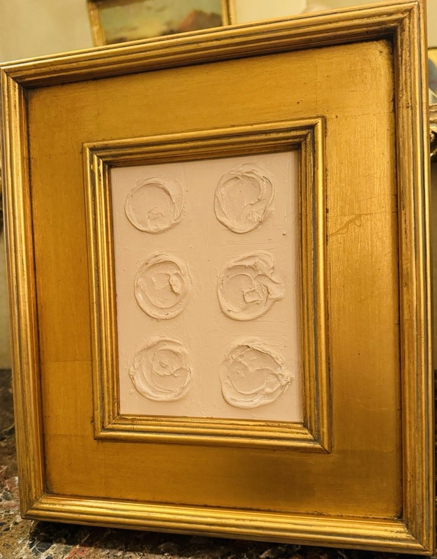 KADLIC Abstract Intaglio Impasto Original Painting Gold Gilt 14" Frame Fine Art gallery