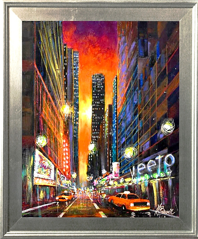 Mark Braver – Framed Untitled Original Acrylic Painting/Canvas/Hand Signed/LOA