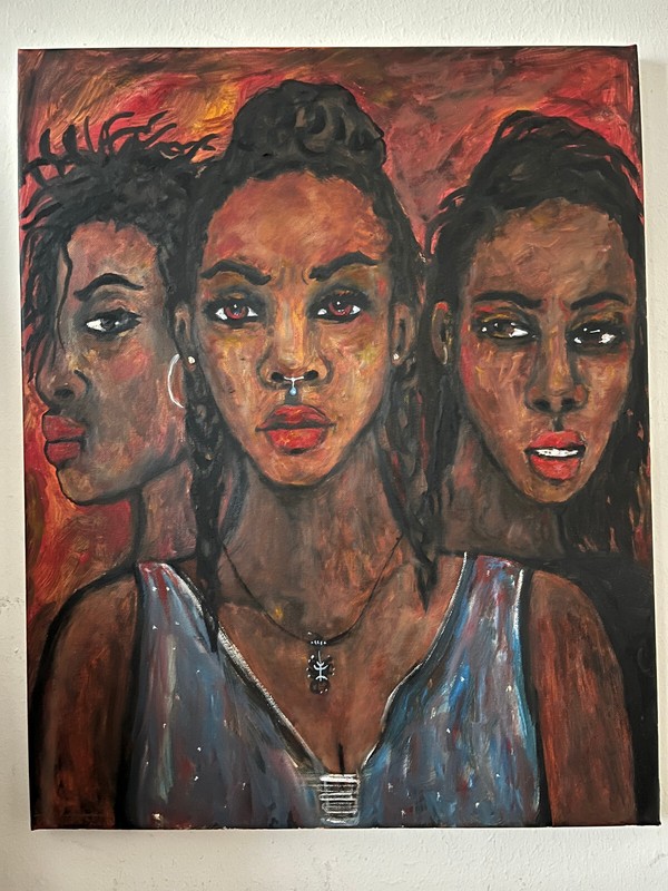 Portrait Outsider African Art Oil Painting Self Taught Artist gallery