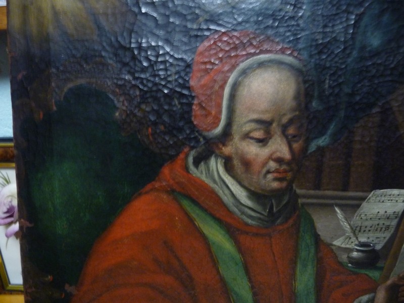 17th/18th century Vintage Painting Oil On Canvas Original Scholar Children 47 x 37 cm gallery