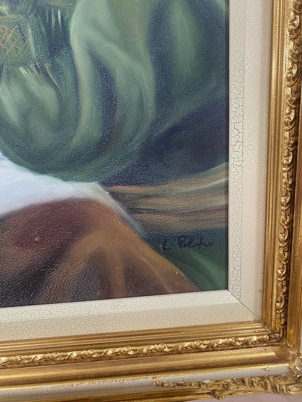 High Expectations Original Vintage Signed Oil On Canvas Framed Painting gallery