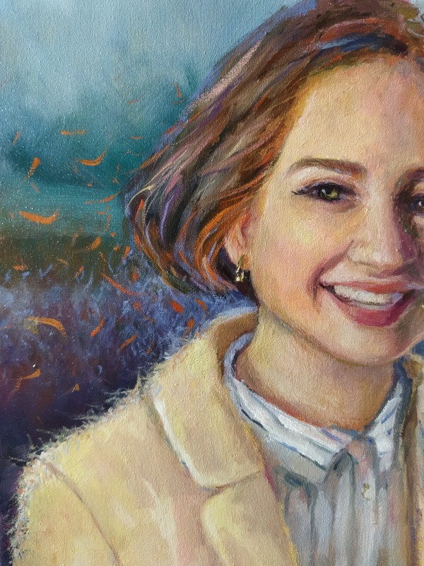 Girl portrait Original Oil Painting Female Portrait on canvas Modern Art gallery