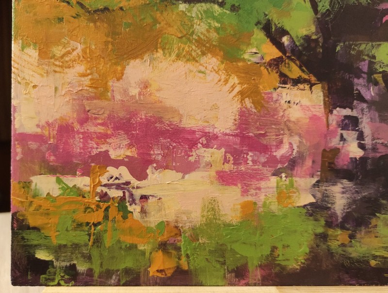 Oak Tree Painting Original Art Abstract Landscape Acrylic Painting 8x10 in gallery