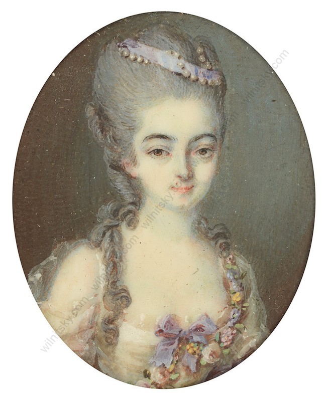 Louis-Marie Sicardi (1743-1825)-Attrib. "Young aristocratic lady" fine miniature gallery