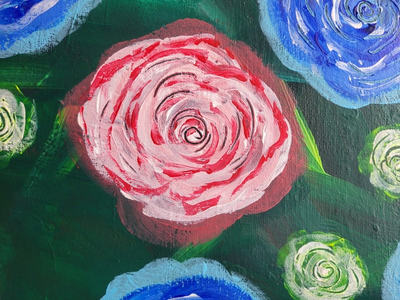 Elvi Original Roses 11x14 Painting On Canvas Original Acrylic floral art gallery
