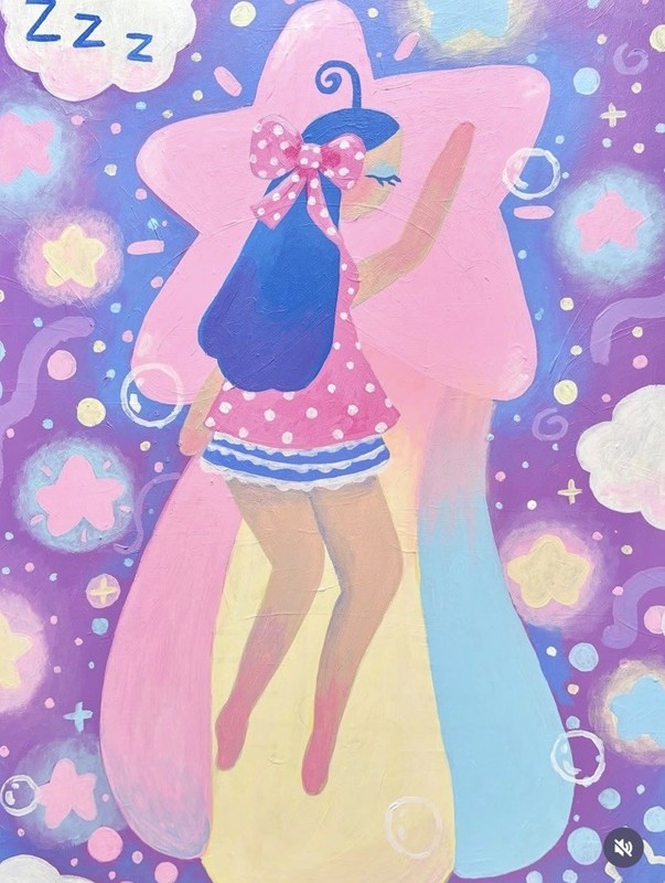 Jeyra Maria Original Acrylic Painting “Dreamland” Signed