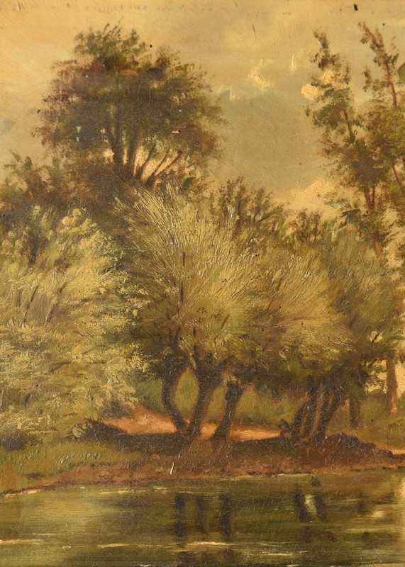 Joseph Frenay 1860-1917 Maastricht / Painting River Landscape with Laundry gallery