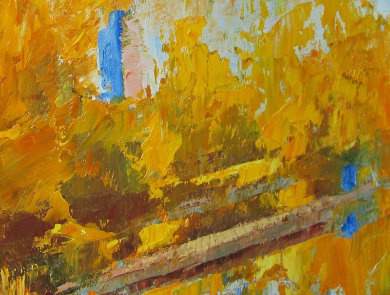Abstract painting Author's work Original painting Oil wall art Autumn reflectio gallery