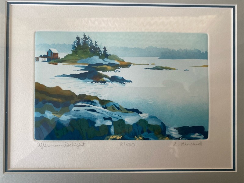 Elizabeth Kincaid Watercolor Painting “Afternoon Delight” 8/350 Signed Frame COA