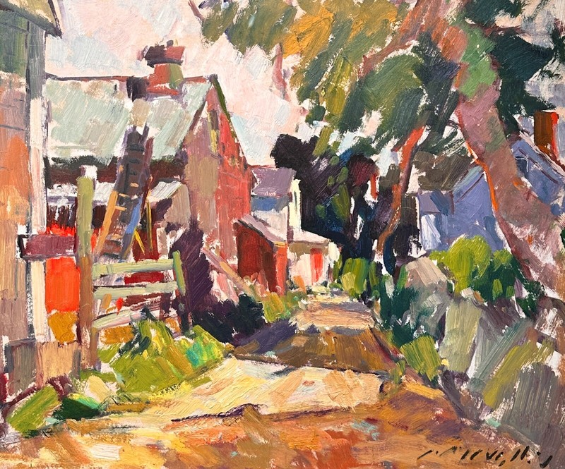 Distinguished landscape and Marine Painter, Charles Movalli «The Horse Farm»