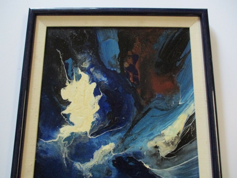 DRIP SPLASH SWIRL SPACE ARMSTRONG VINTAGE POP ART PAINTING MID CENTURY MODERN gallery