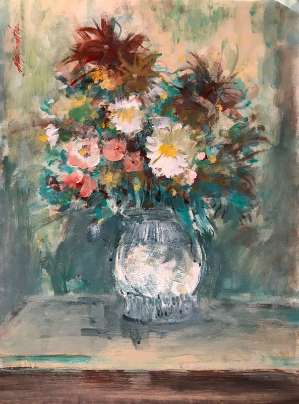 Spring Bouquet 15 x 10 in. Acrylic on panel Hall Groat Sr.
