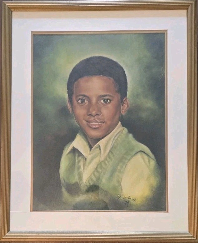 1979 Signed CARRUTHERS Afro American Boy Portrait Black Memorabilia Art Painting gallery