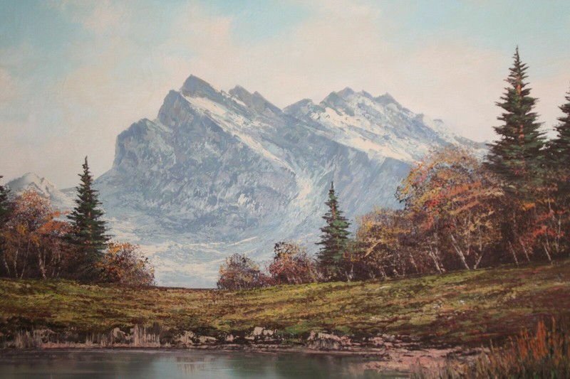 Antique Oil Painting Listed Artist Leo von König (1881-1944) Alpine Mountains gallery