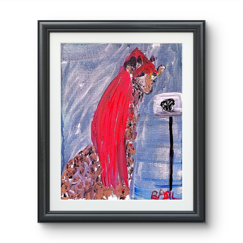 Basketball Girl Giraffe Pop Art Inspired Abstract Expressionism Canvas 11x14 gallery