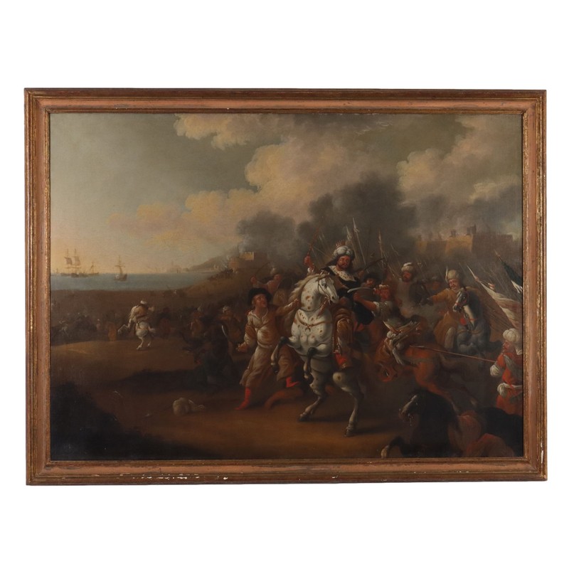 Artisan Antique Italian Landscape Oil Painting on Canvas 18th Century OOAK
