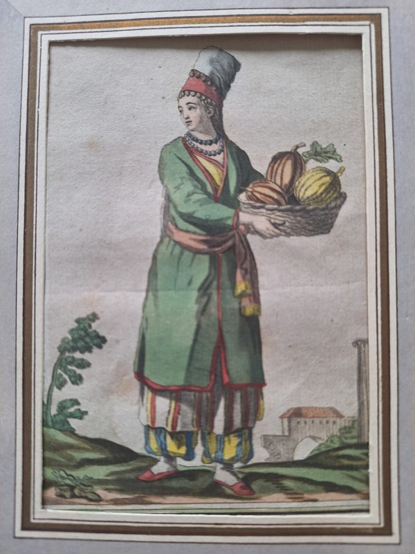 Antique Watercolor "Woman From Caria And Polish Merchant". Painting gallery